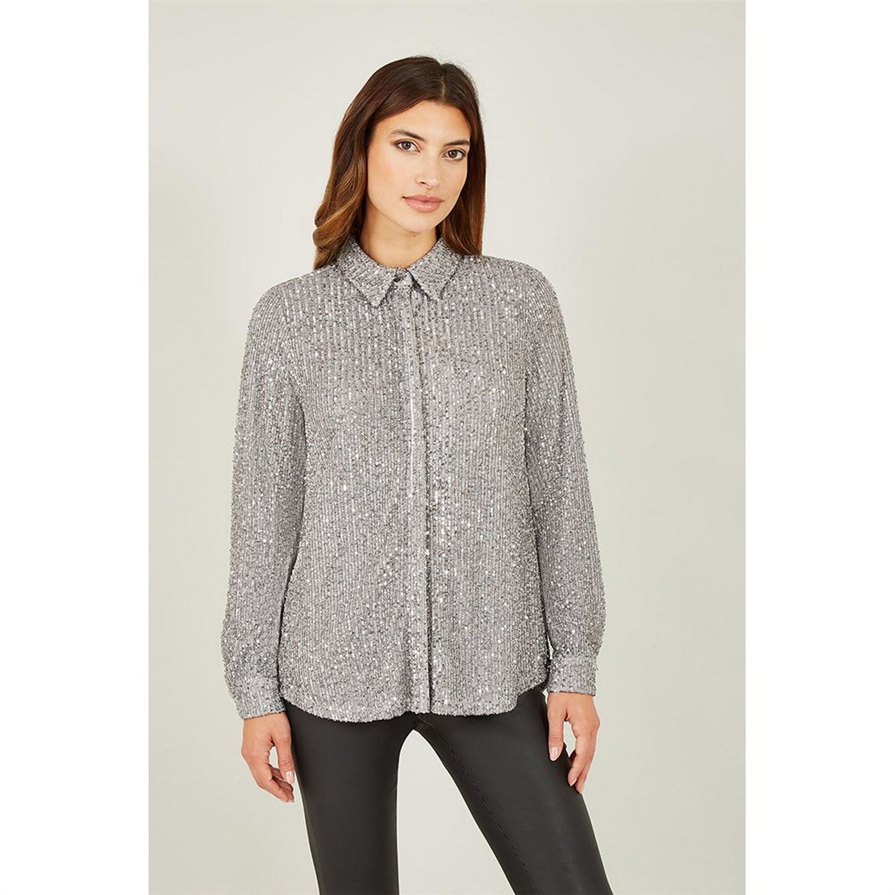 Yumi Sequin Long Sleeve Regular Fit Shirt