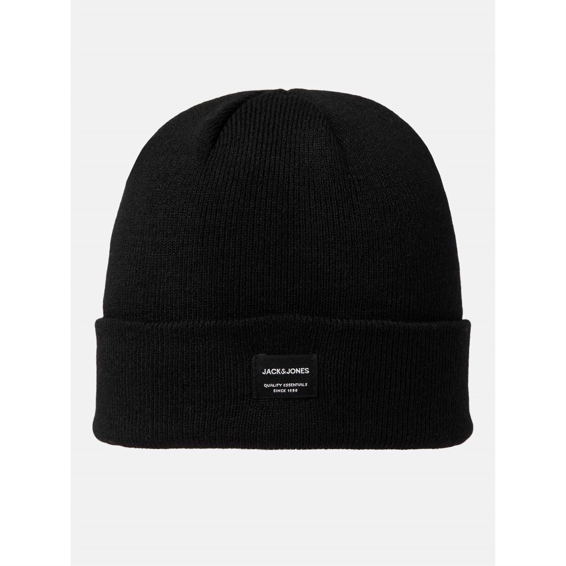 Jack and Jones Solid Patterned Lettering Beanie with Logo