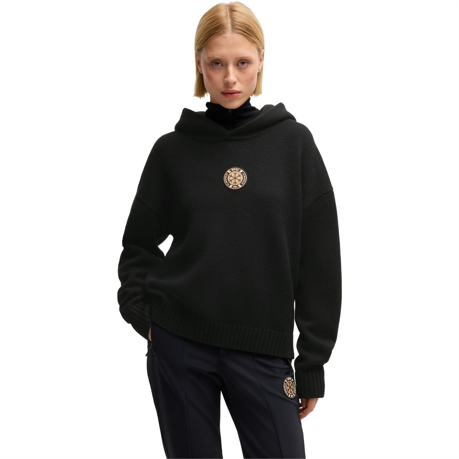 Boss Flomita Hooded Neck Long Sleeve Oversize Sweater