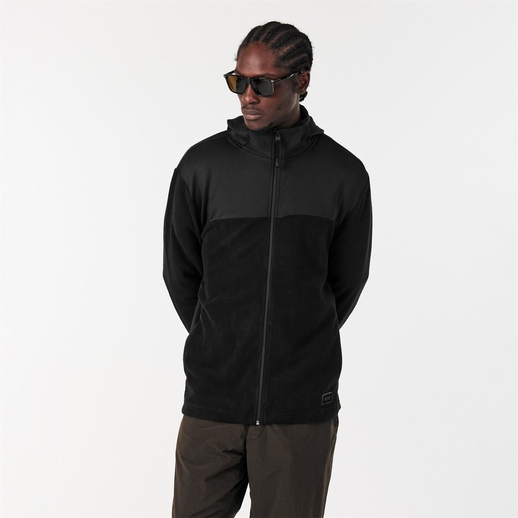 Rains Sintra Hooded Neck Solid Patterned Full Zipper Jacket