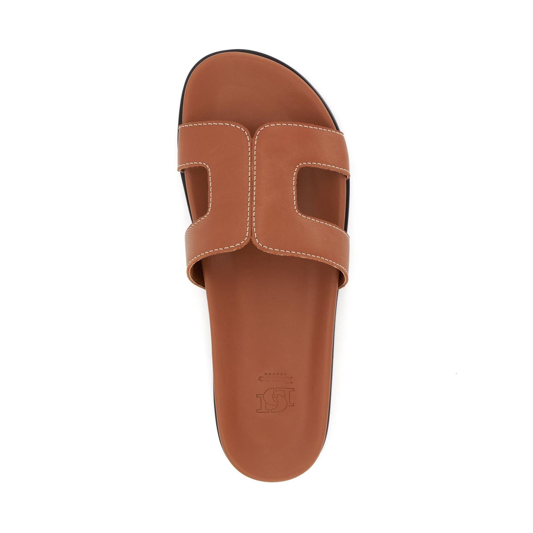 Dune London Lo Loupa Open Toe Flat Slides Sandals