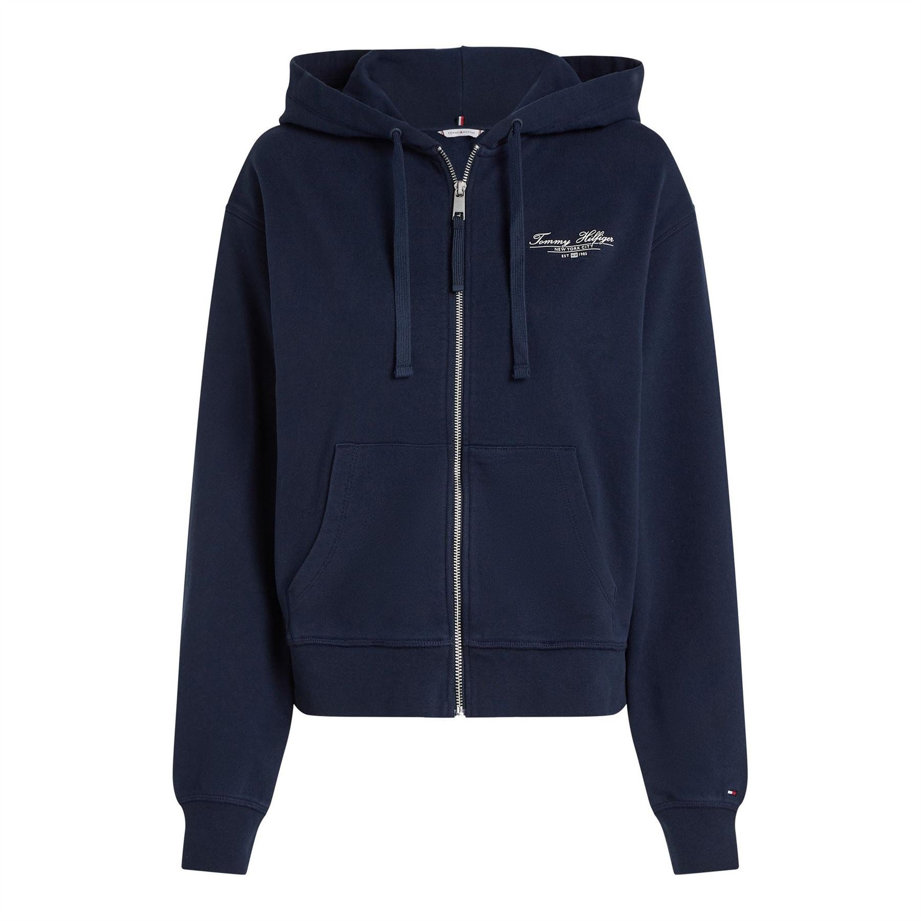 Tommy Hilfiger Script Hooded Ribbed Cuff Sweat Jacket