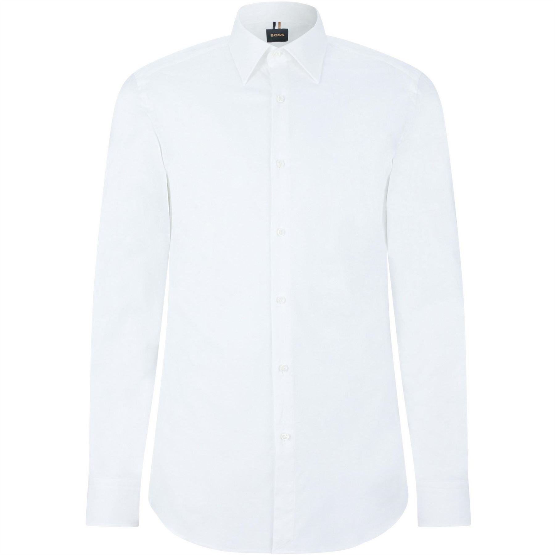 Boss Collared Neck Point Collar Long Sleeve Shirt