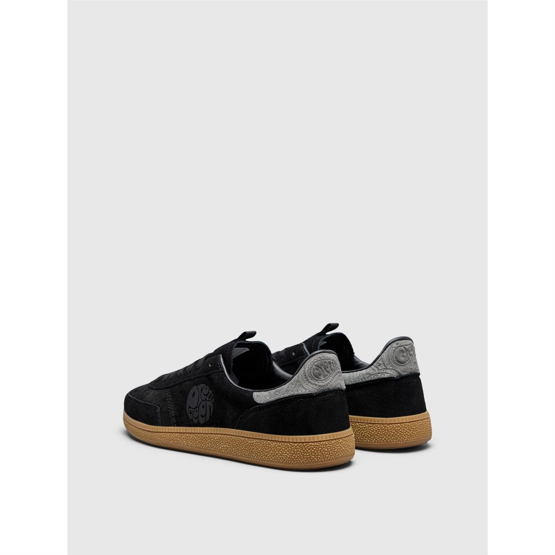 Pretty Green Suede Round Toe Flat Heel Trainers