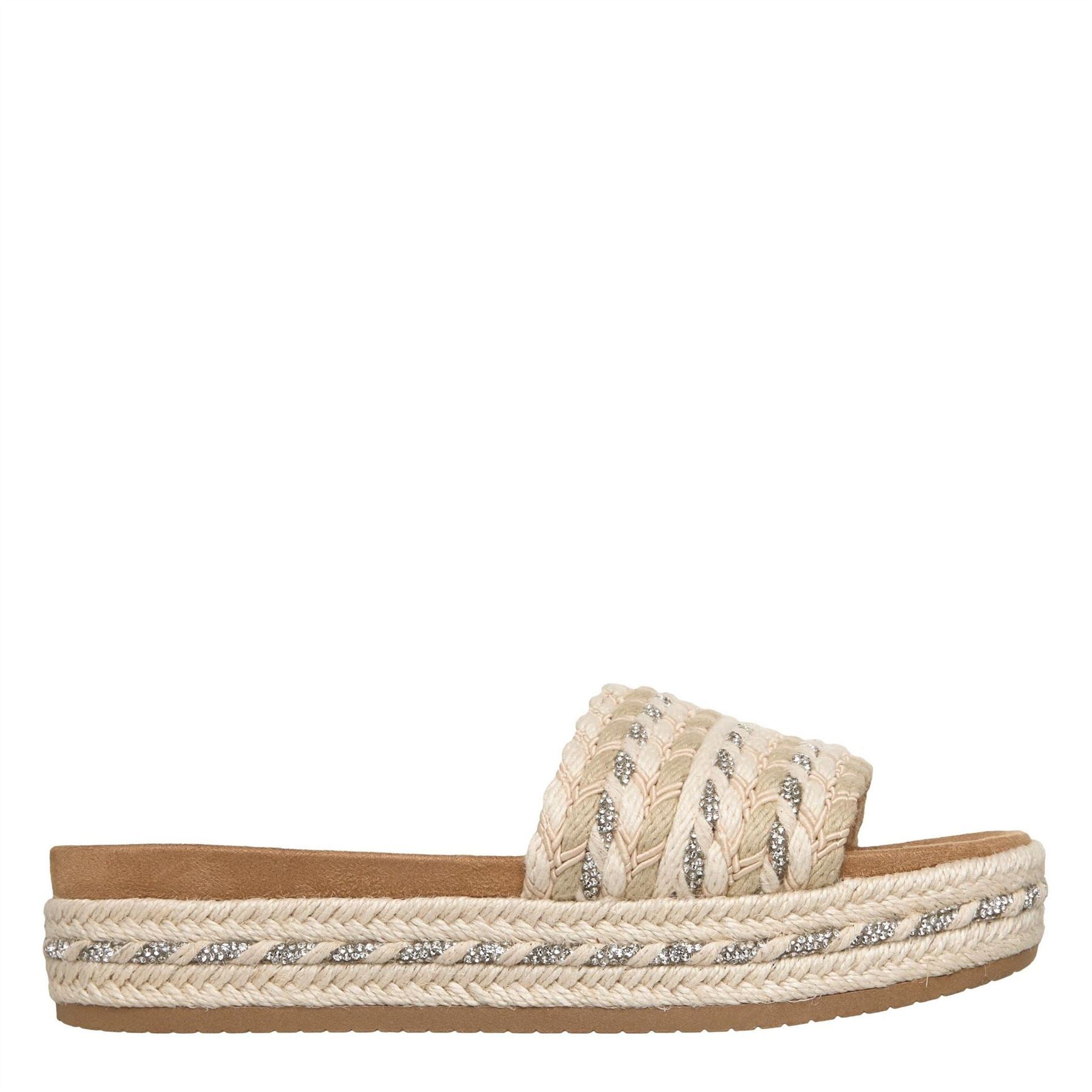 Skechers Bobs Misty Textured Open Toe Slides