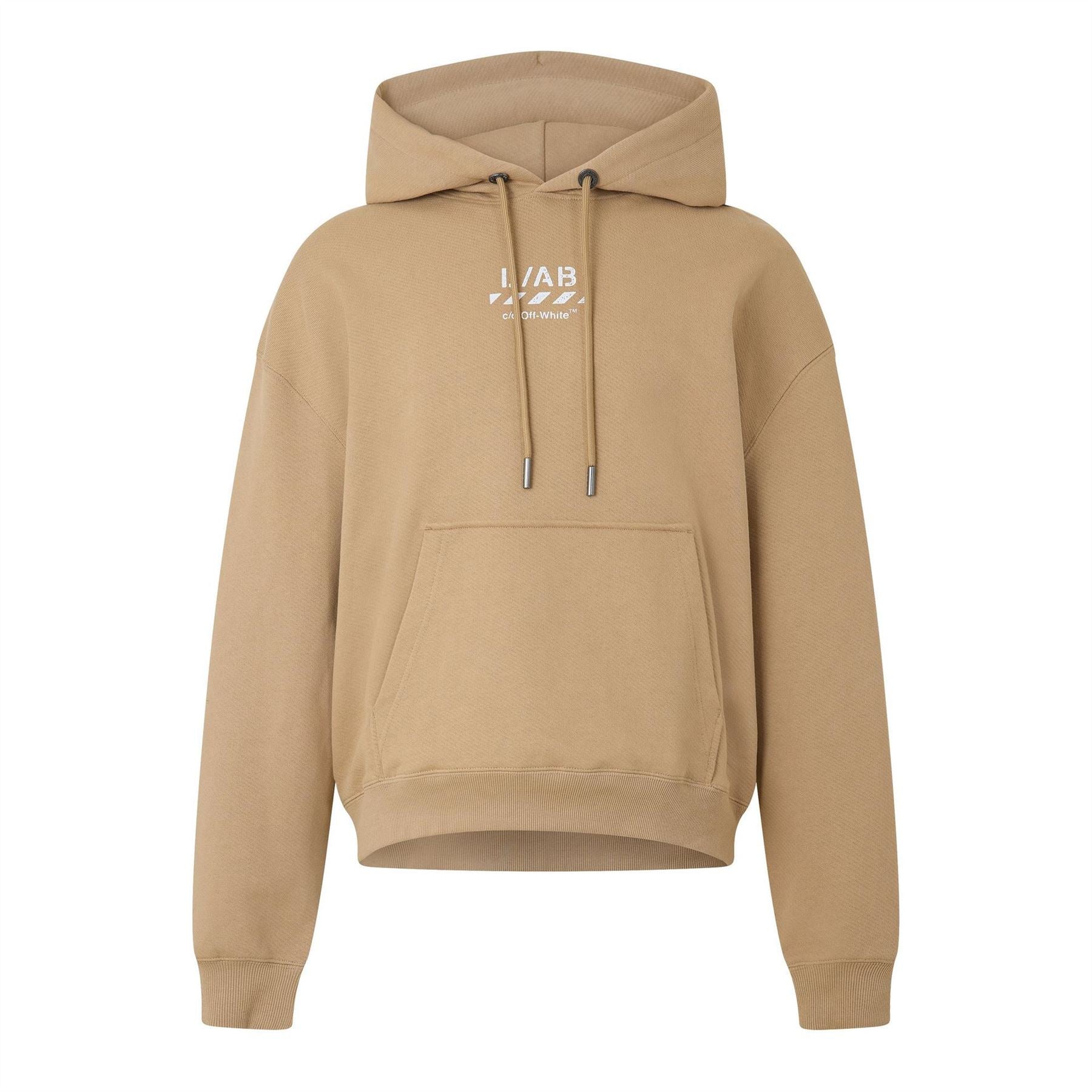 L AB Off White Off Diag Cotton Over The Head Oversized Fit Hoodie