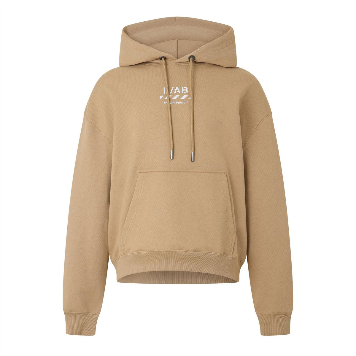 L AB Off White Off Diag Cotton Over The Head Oversized Fit Hoodie