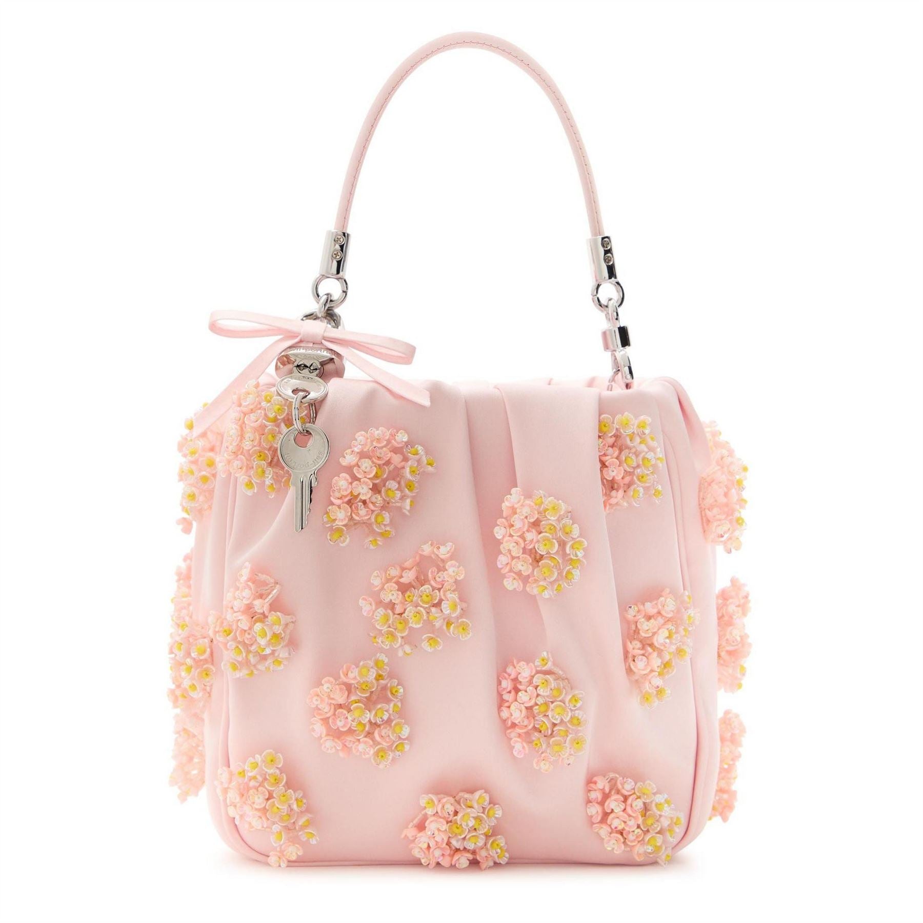 Self Portrait Satin Floral Beaded Tote