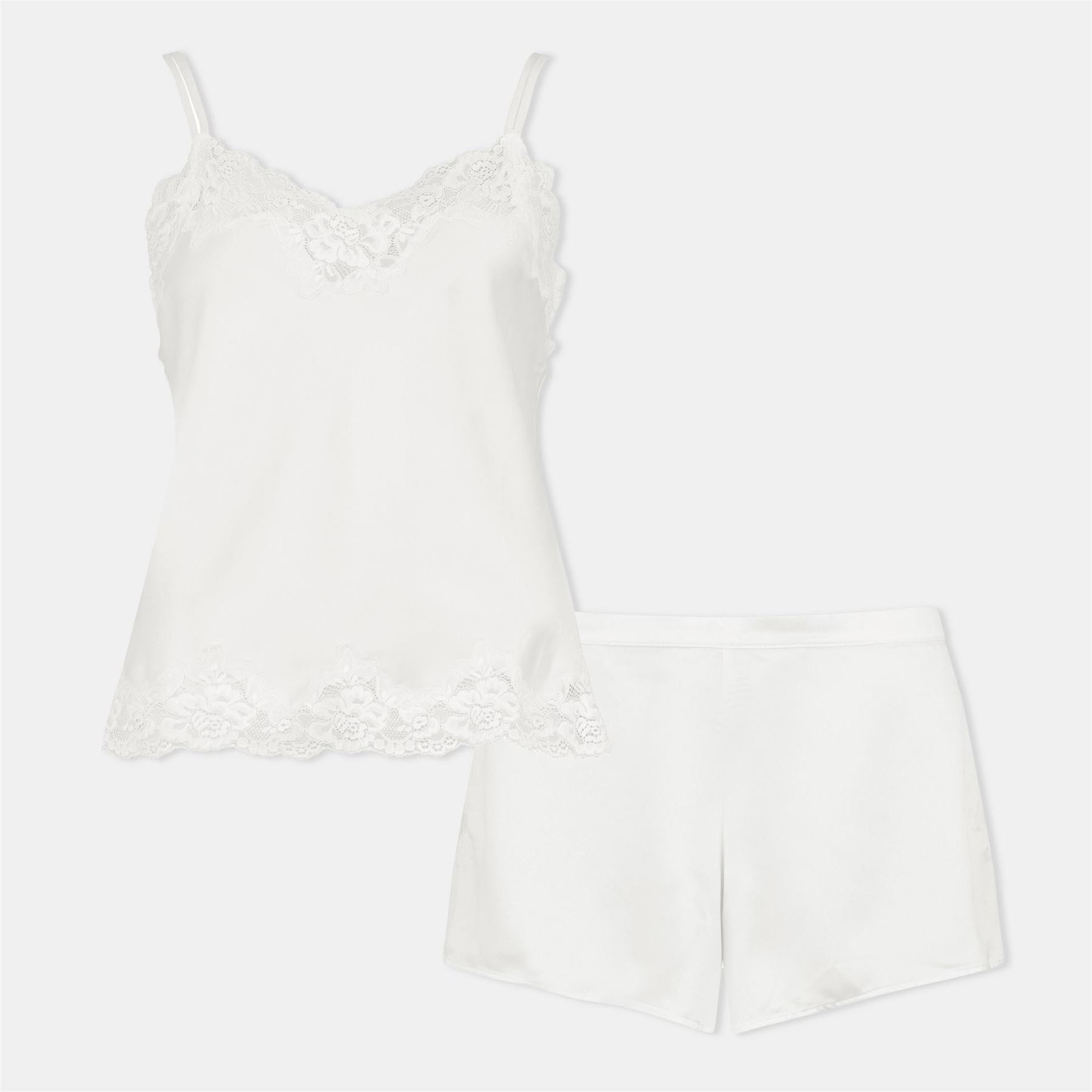 Lauren by Ralph Lauren Satin Lace Trim Pyjama Set