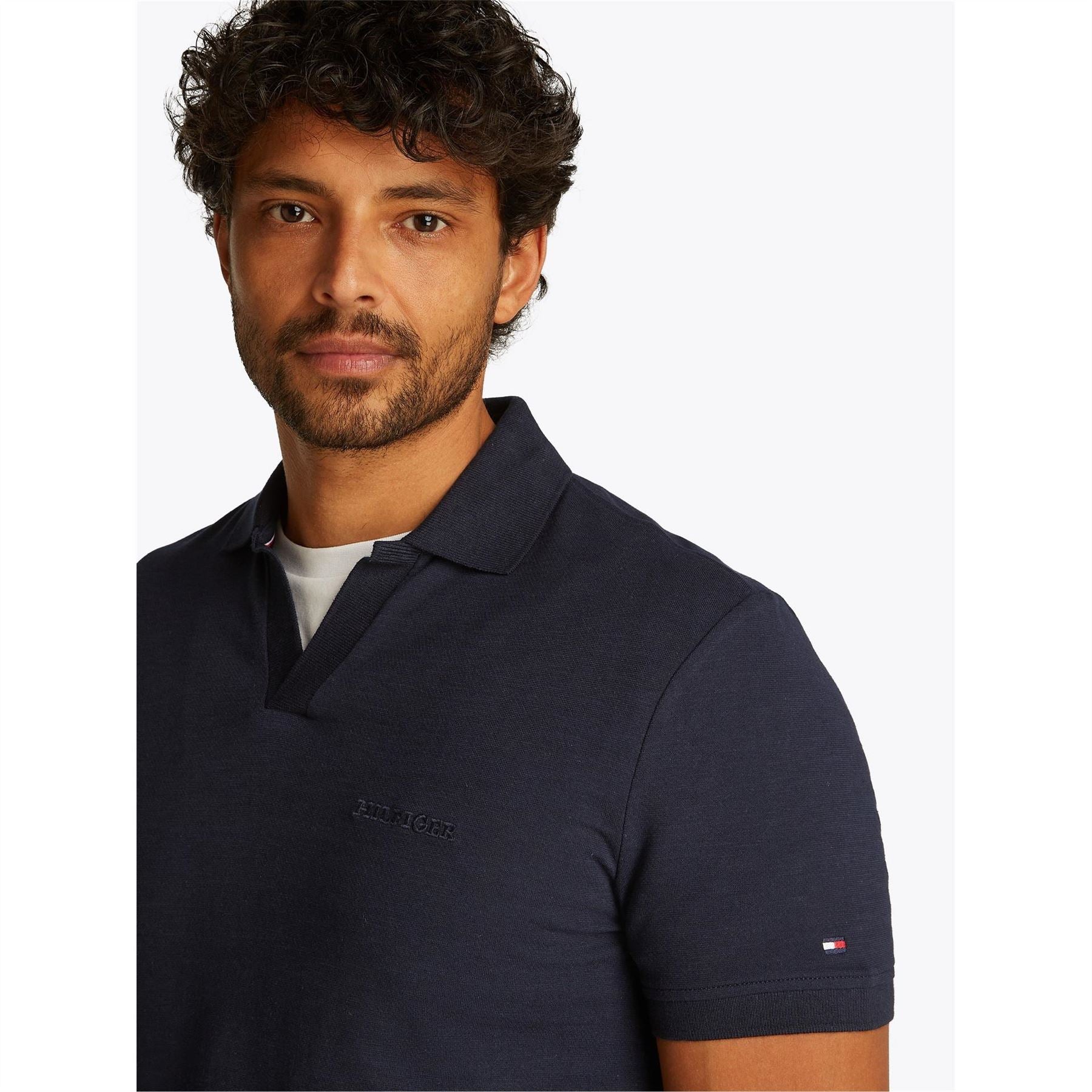 Tommy Hilfiger Cotton Linen Terry Short Sleeve Polo Shirt