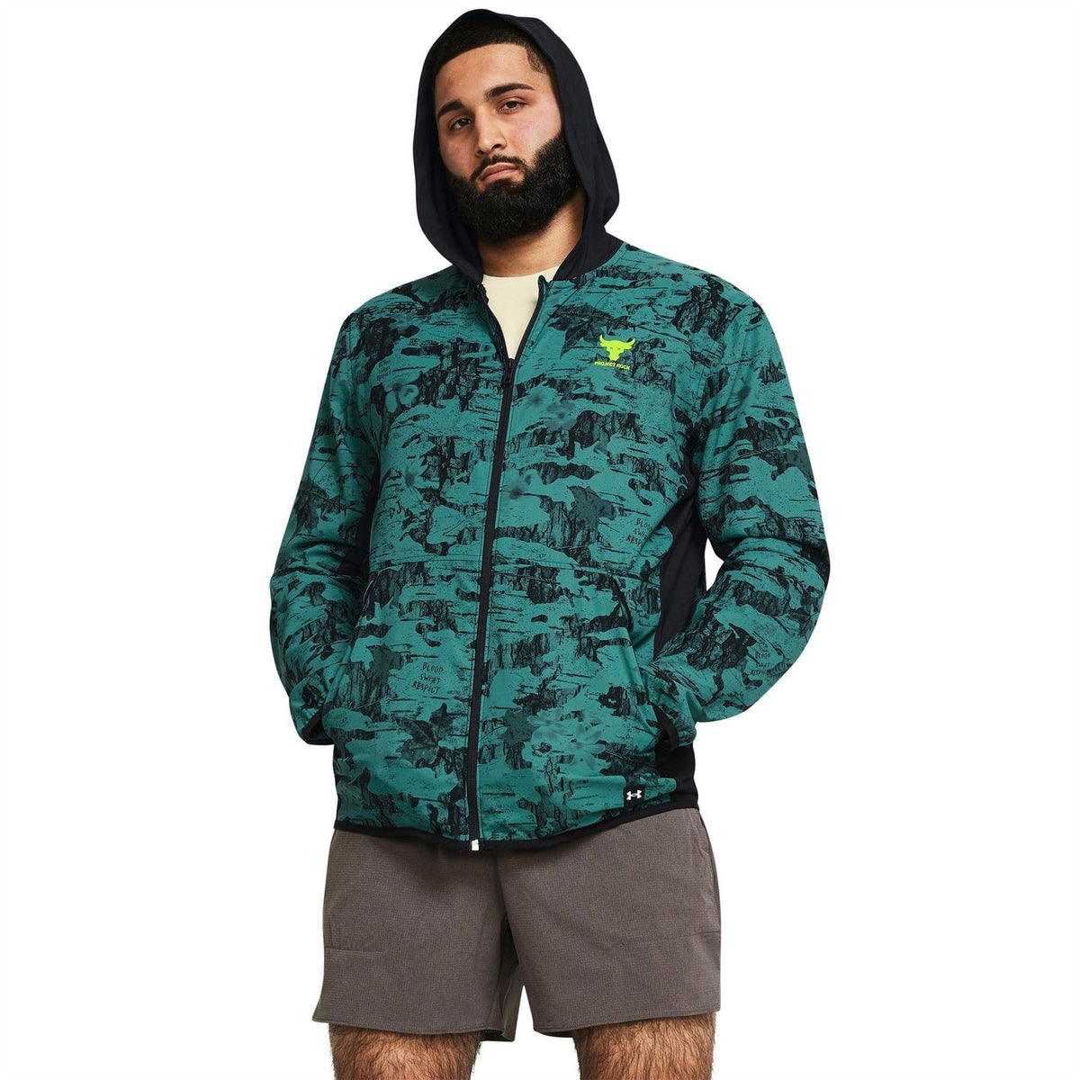 Under Armour Mens Armour Pjt Rck Iso Tide Hybrid Jacket Hoody