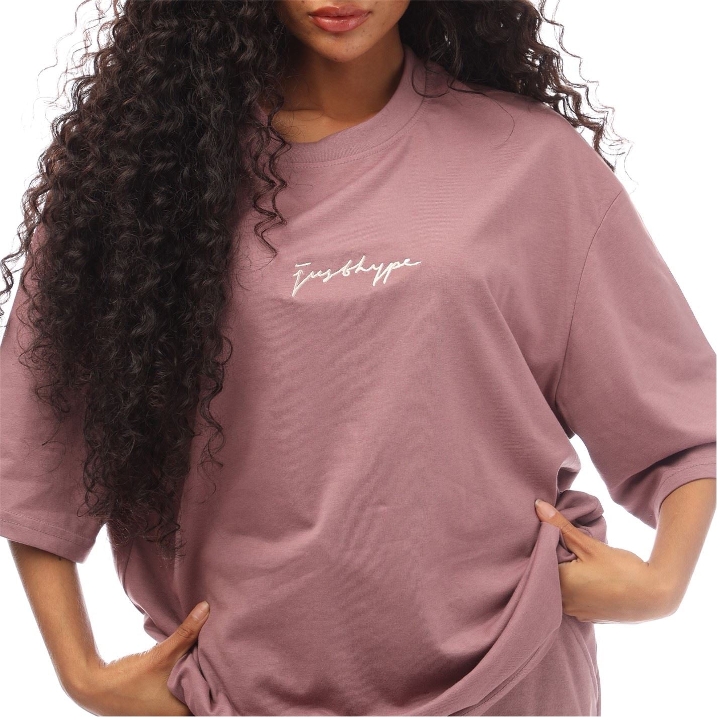 Hype Oversize Fit Signature Print T-Shirt
