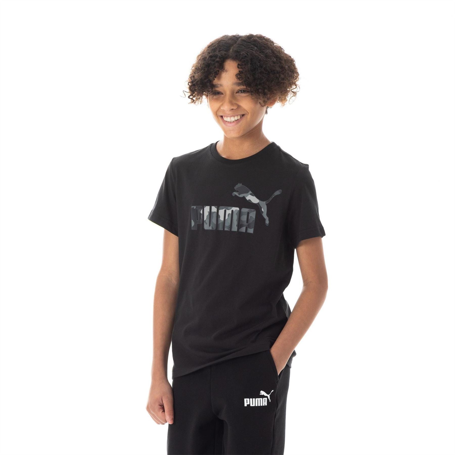 Puma Camo Logo Text Graphic Regular Fit T-Shirt
