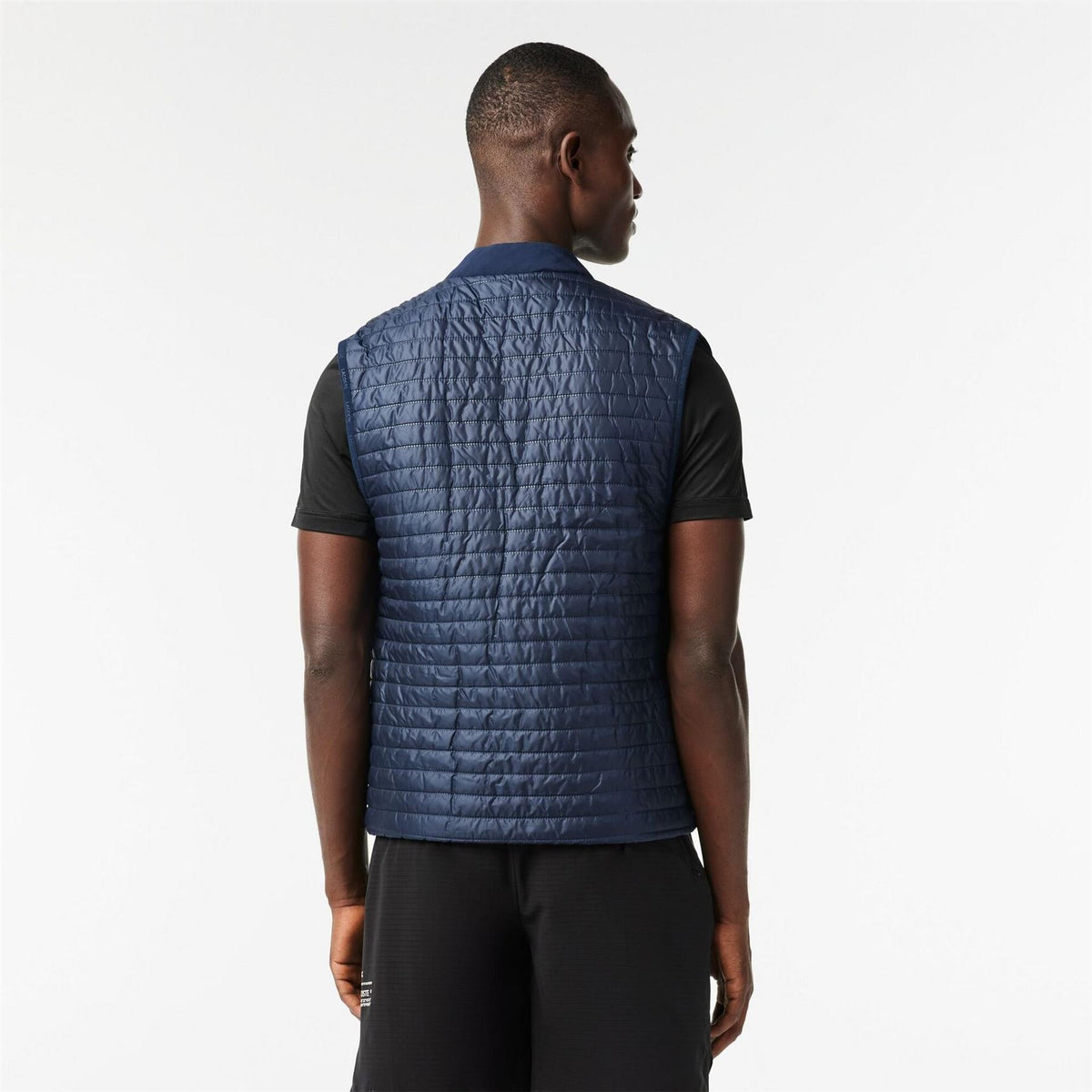Lacoste Solid Patterned Mock Neck Gilet