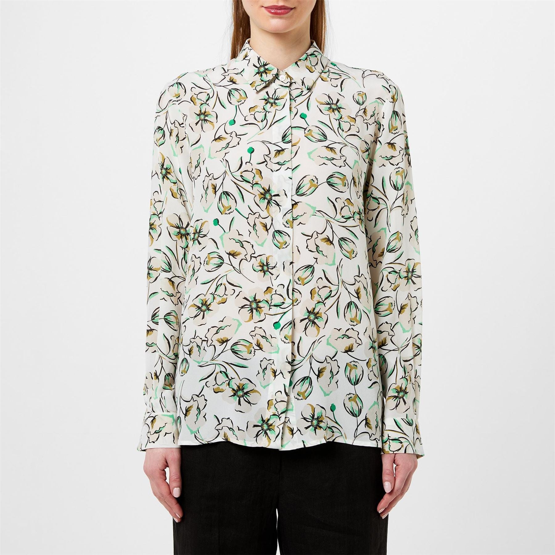 Marella Goccia Floral Long Sleeve Patterned Shirt