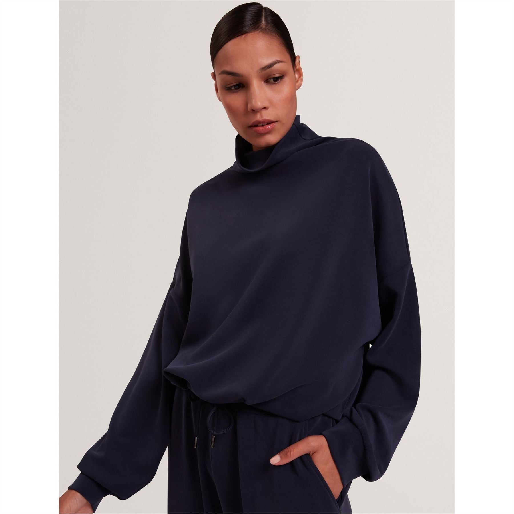 Ted Baker Funnel Neck Drop Shoulder Long Sleeve Sweatshirt