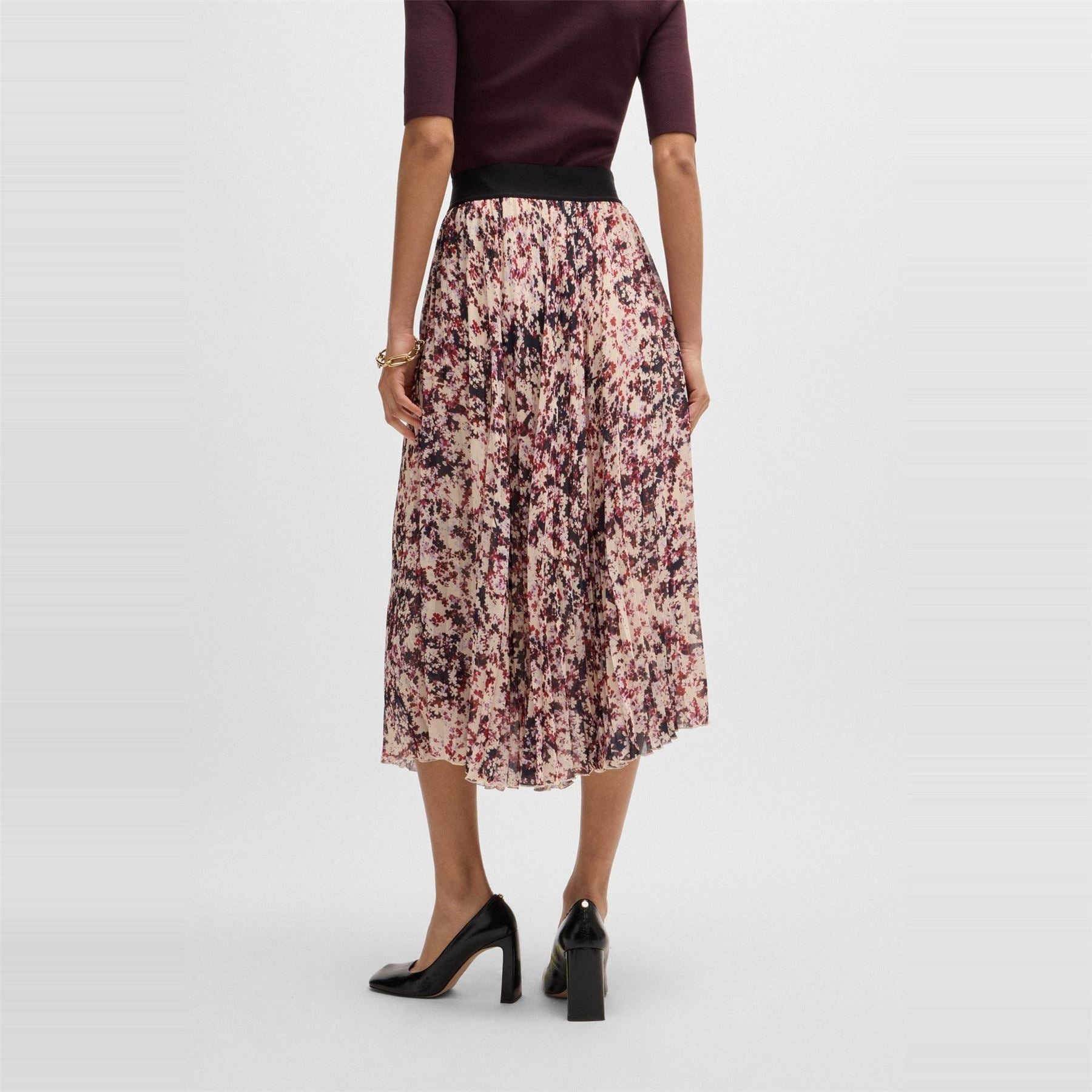 Boss Vapliso2 Midi Abstract Patterned Full Skirt