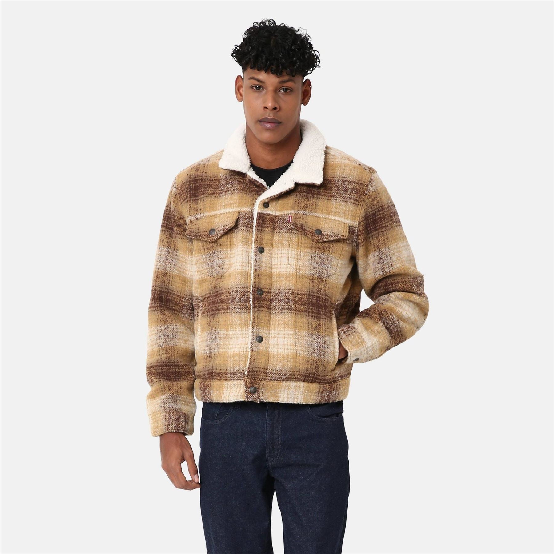 Levis Plaid Sherpa Overshirt Regular Jacket