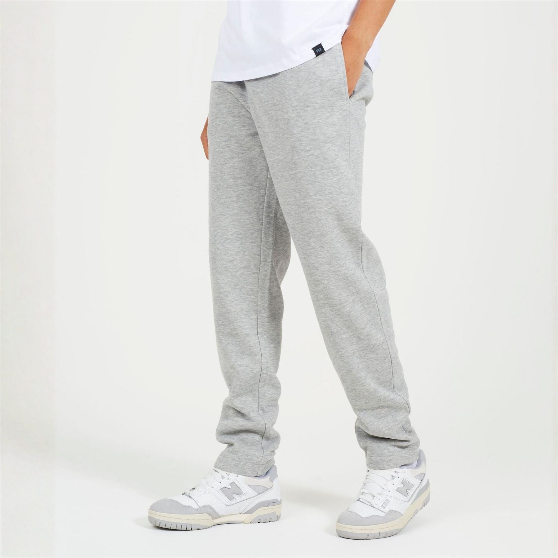 Brave Soul Straight Leg Open Hem Fleece Jogging Bottoms