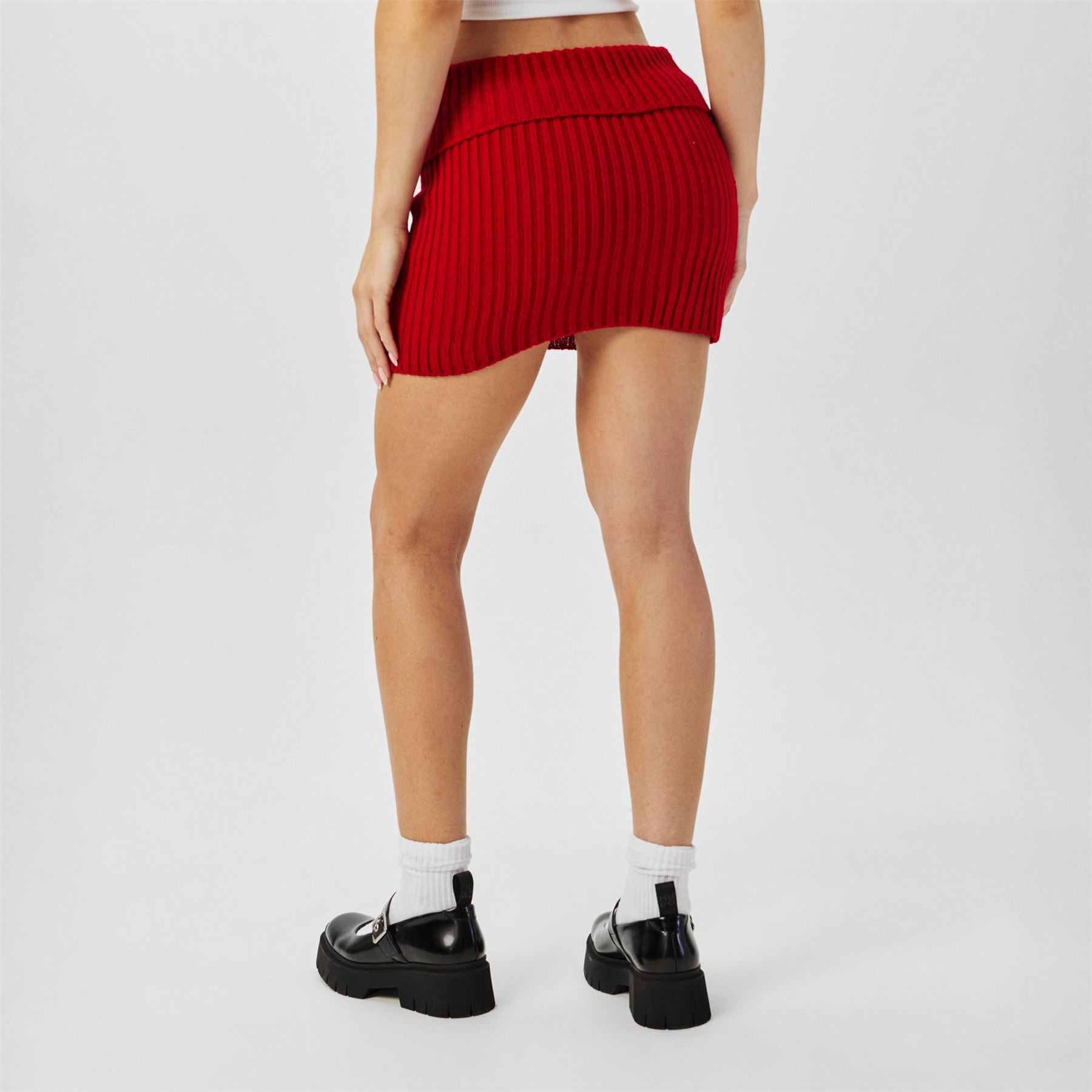Missy Empire Womens Knitted Fold Down Skirt