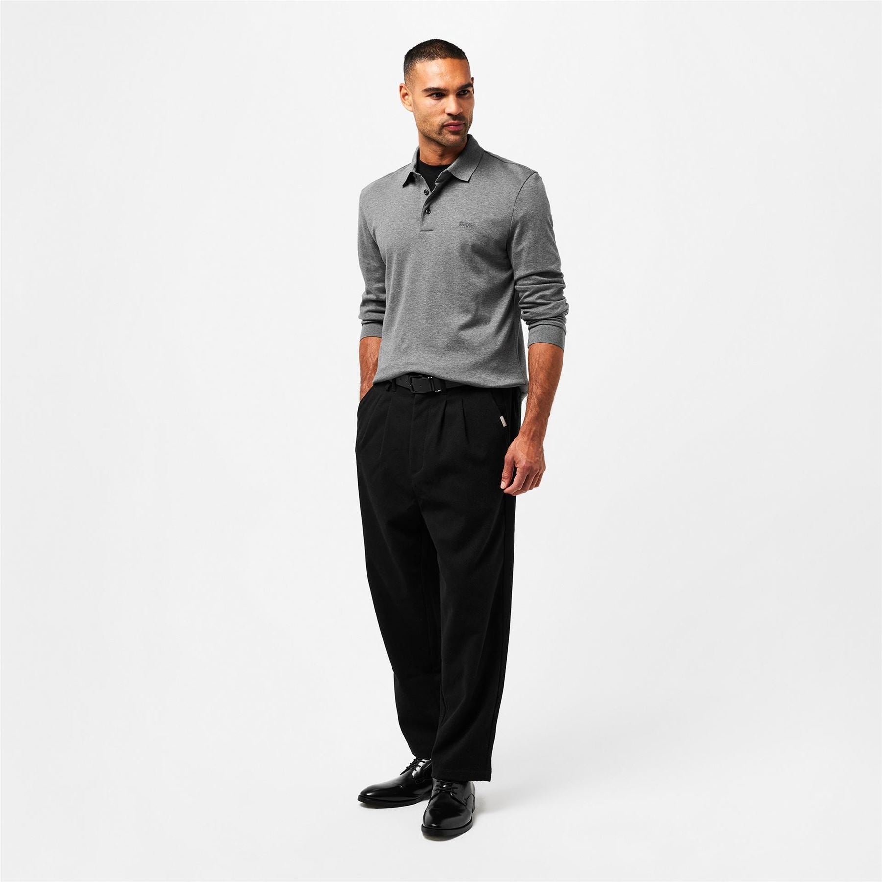 Boss Hbb Pado 30 Long Sleeve Polo Shirt, Iconic Logo Embroidered