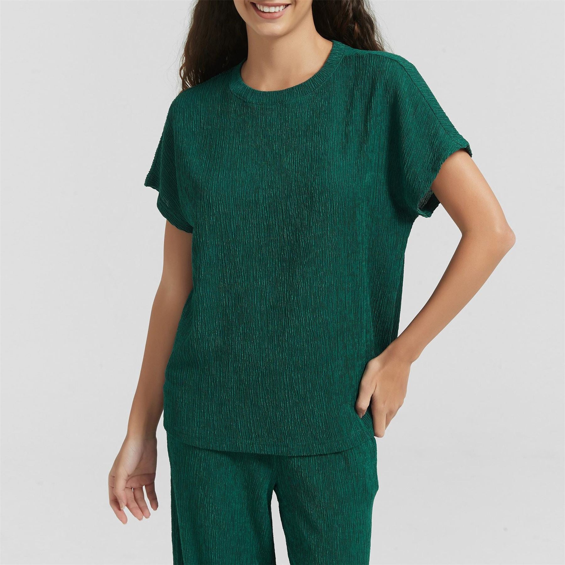 Be You Crew Neck Short Sleeve T-Shirt Coord Pants Set