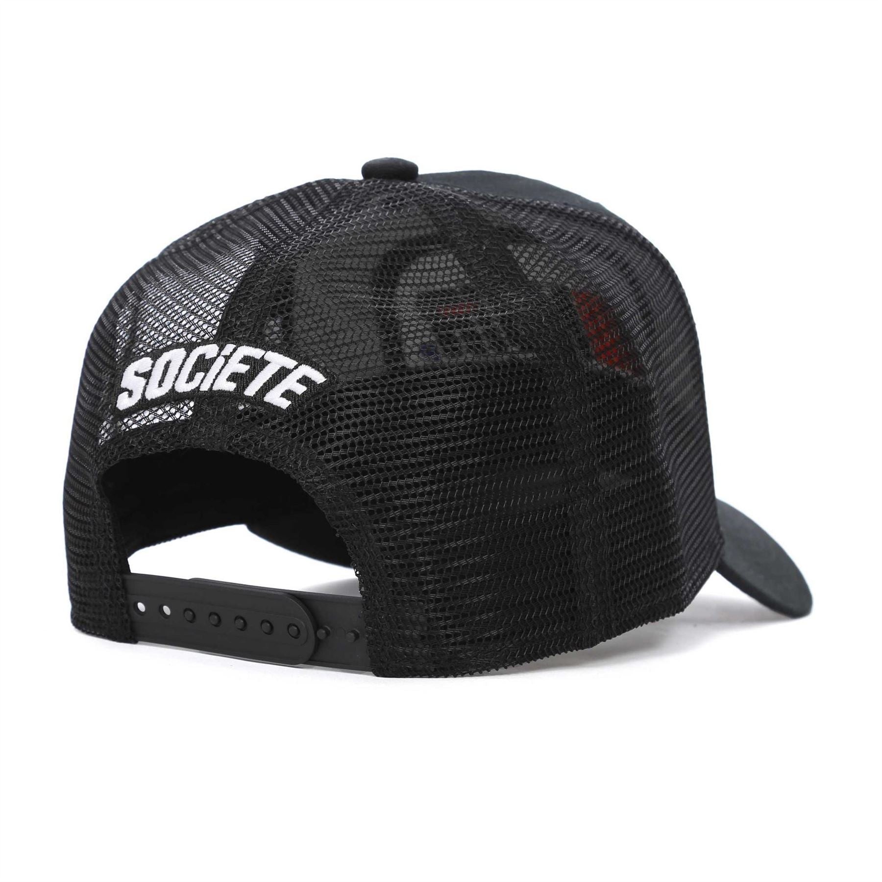 Societe Noir Logo Mesh Pre Curved Brim Trucker Cap