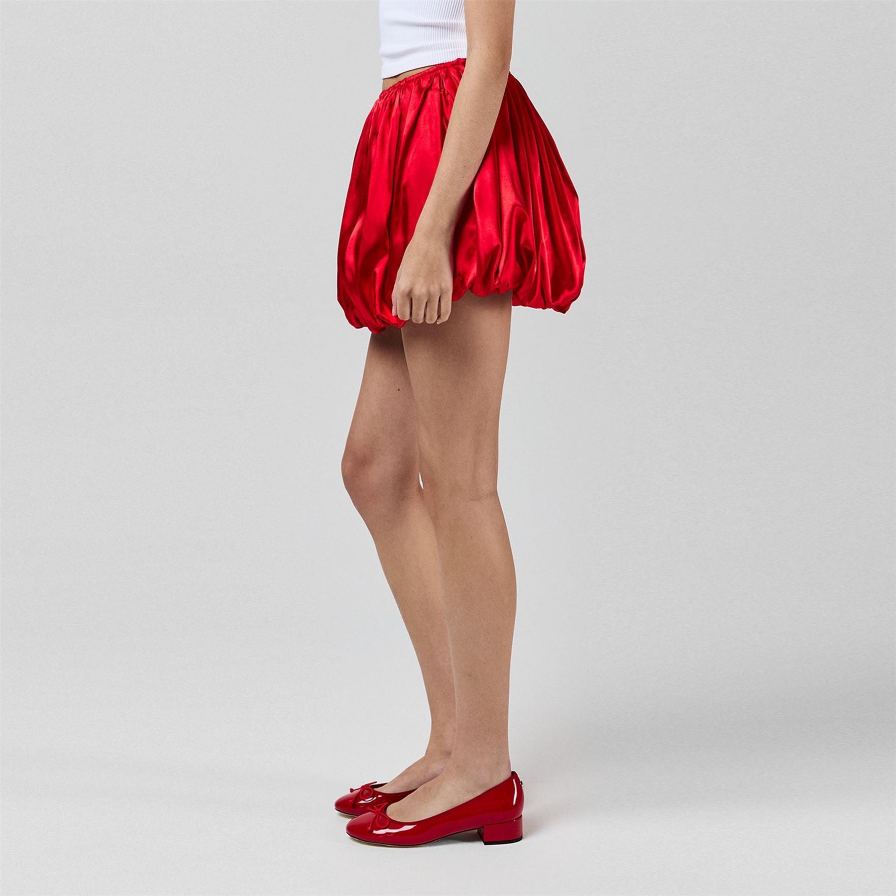 AmyLynn Satin Mini Balloon Skirt