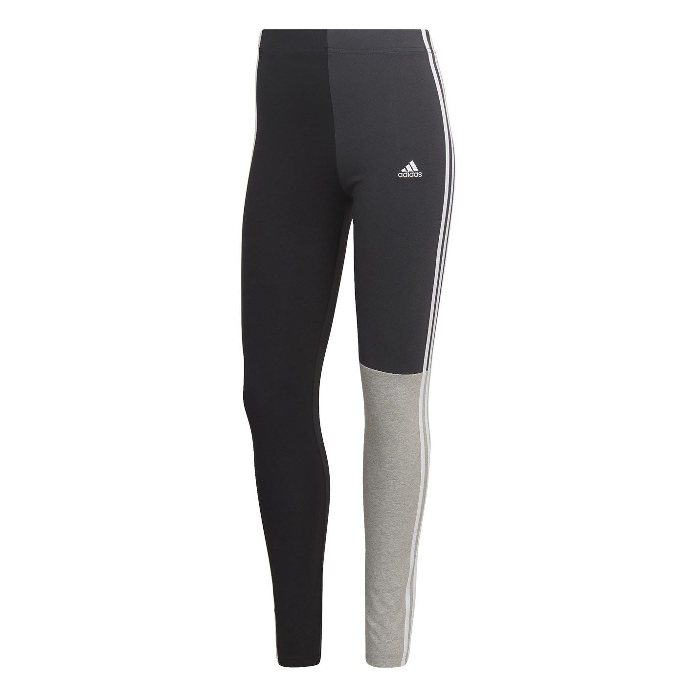 adidas Womens Essentials 3 Stripes Colourblock Cotton Leggings