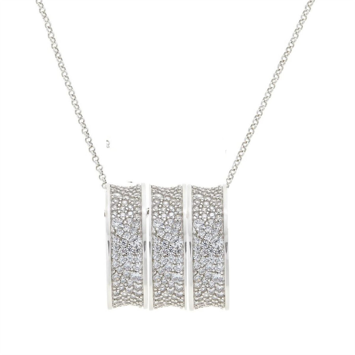 Mason Knight Yager White Plate Stone 3 Rings Pendant