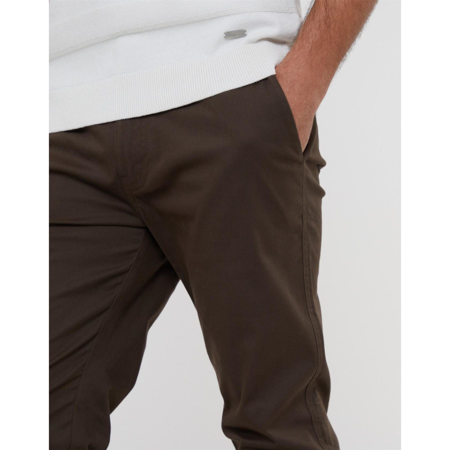Threadbare Cast Solid Patterned Slim Trousers