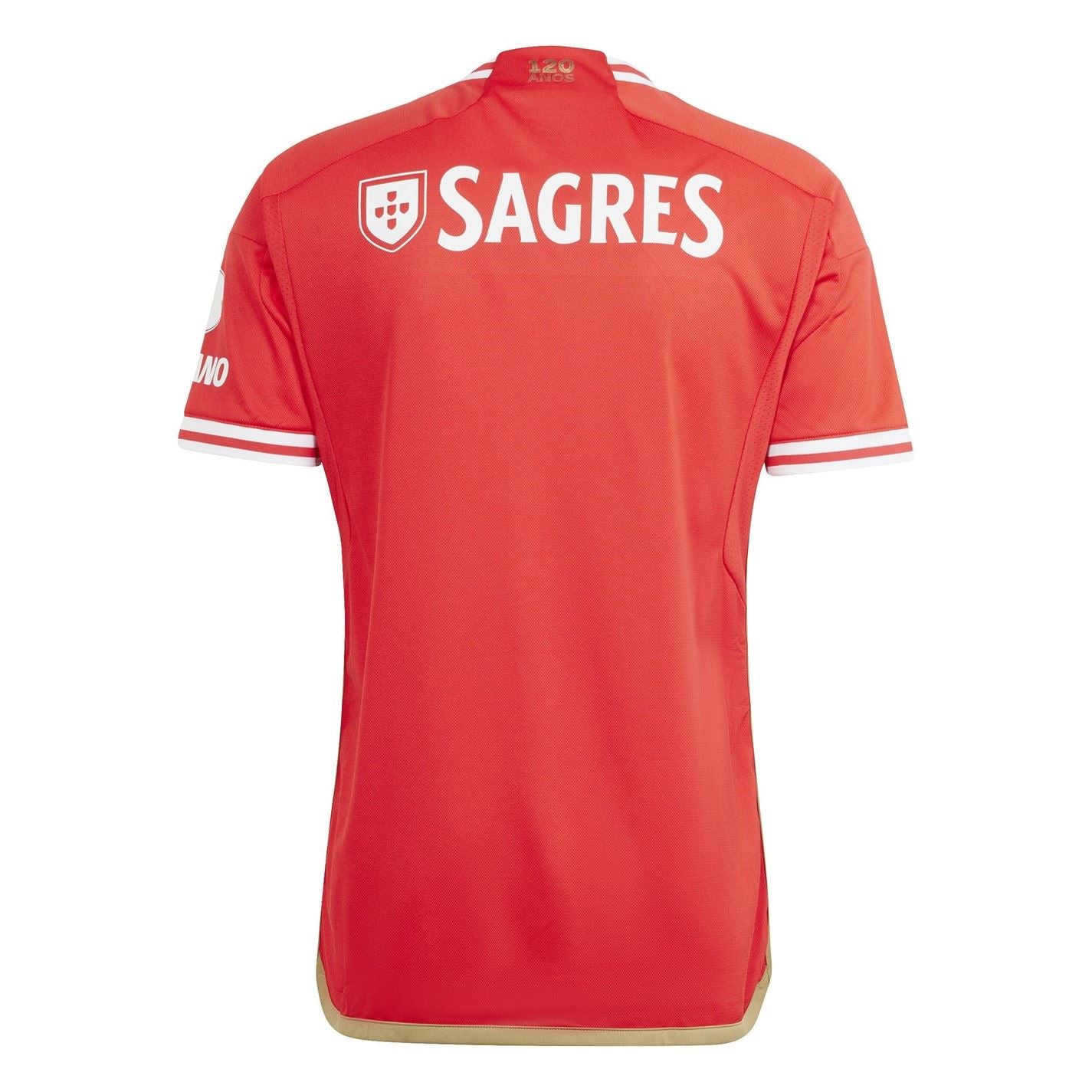 adidas Benfica Three Bar Logo Raglan Sleeve V-Neck T-Shirt