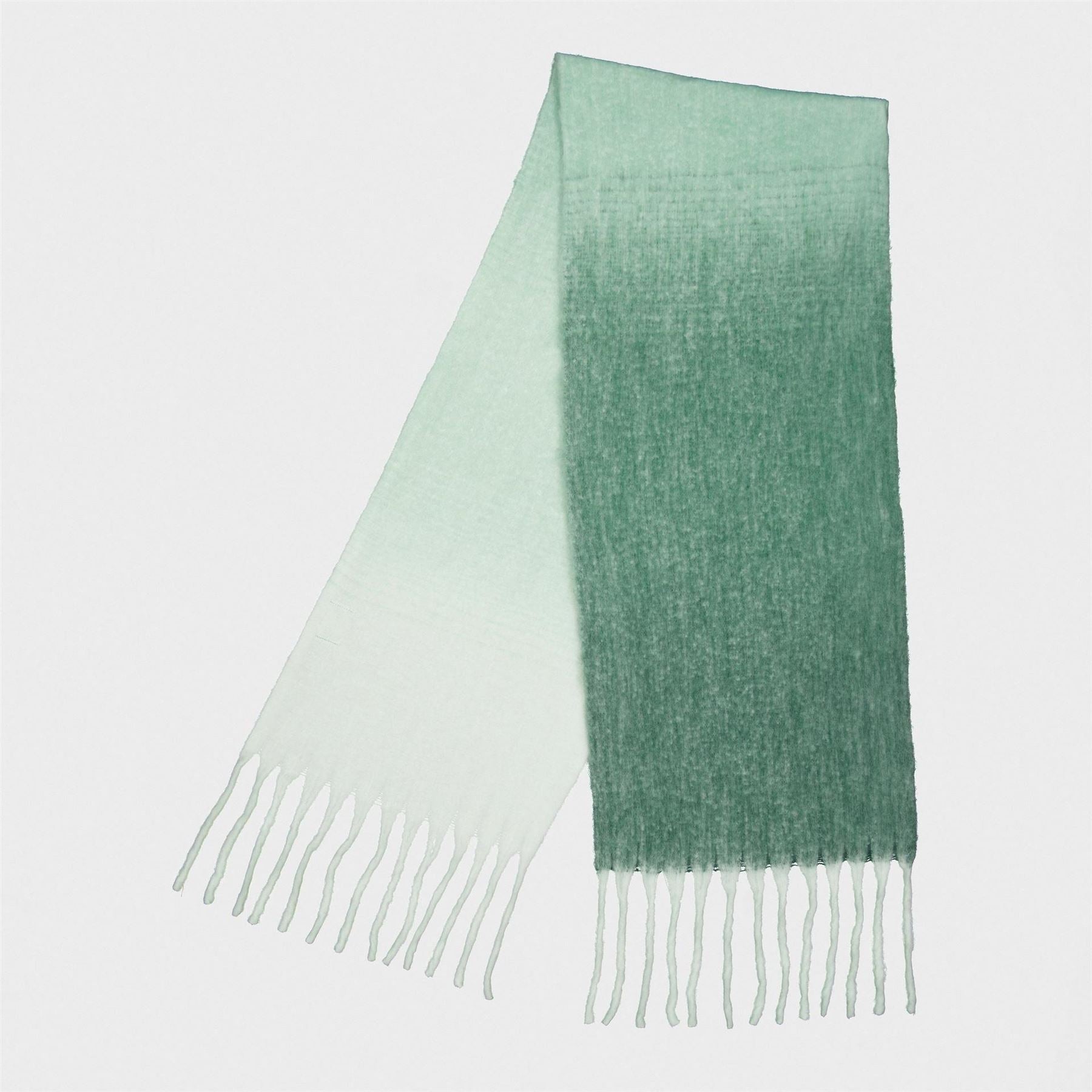 Pieces Solid Oblong Scarf with Fringe