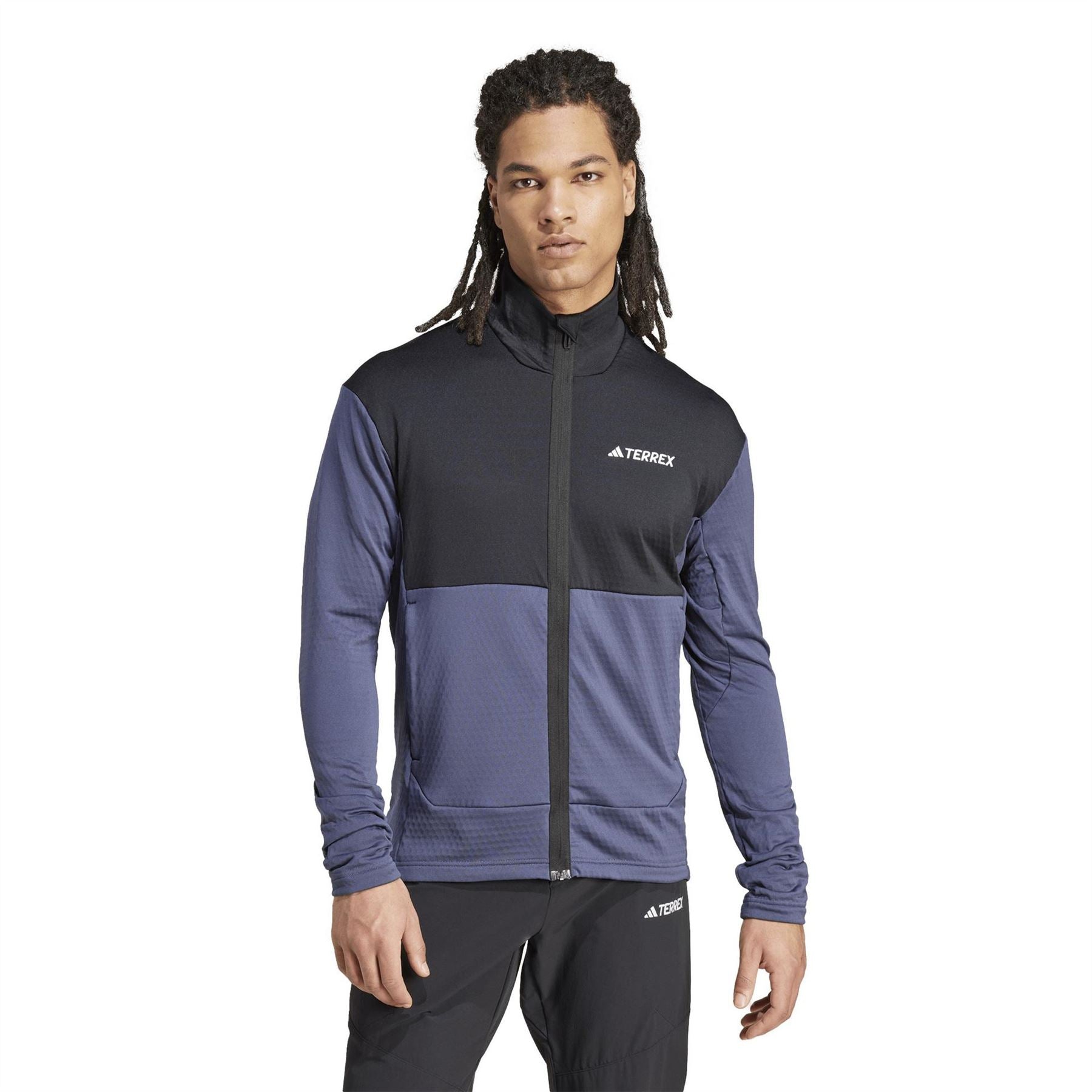 adidas Terrex Fleece Long Sleeve Slim Fit Performance Running Jacket