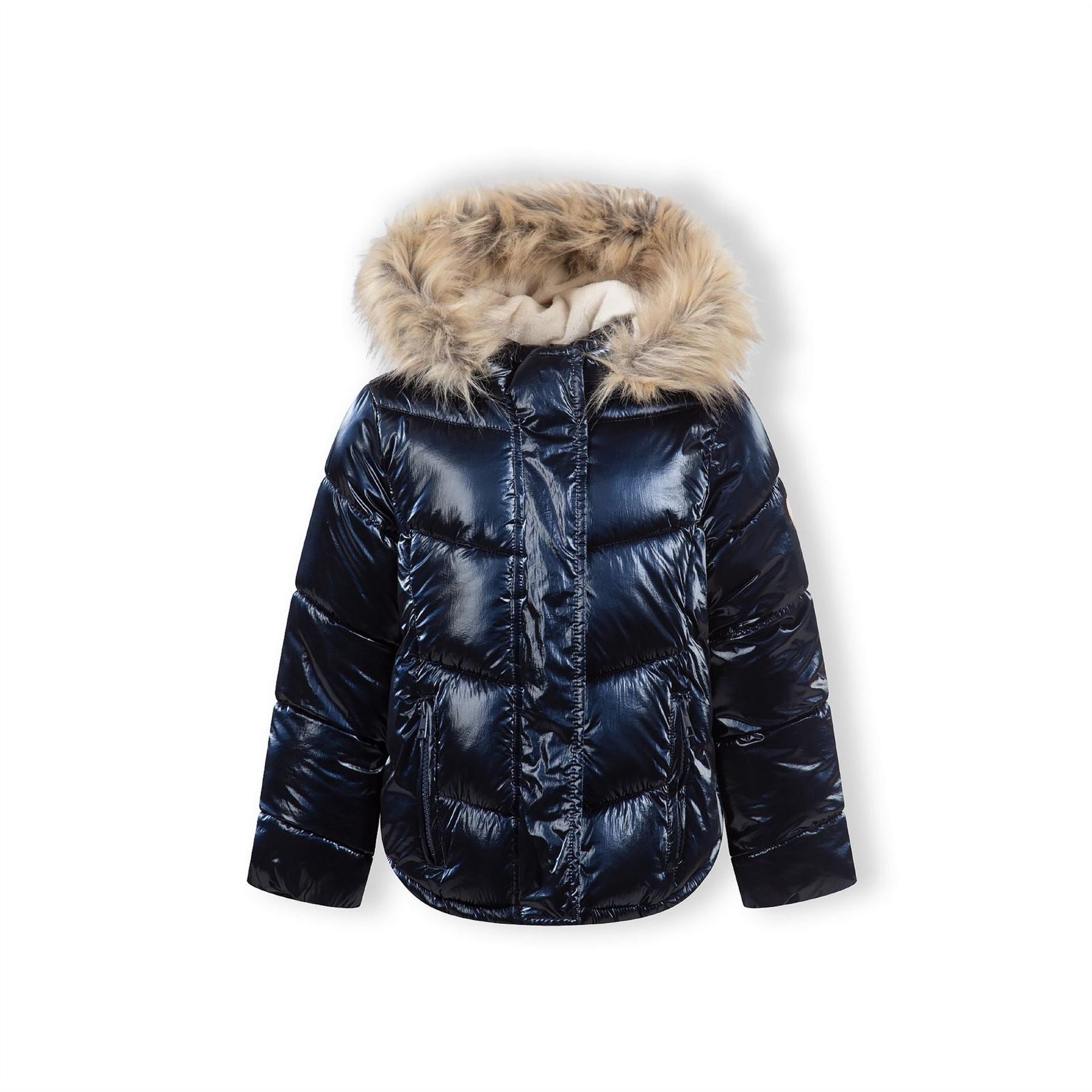 Minoti Girls Winter Jacket Metallic Finish Navy