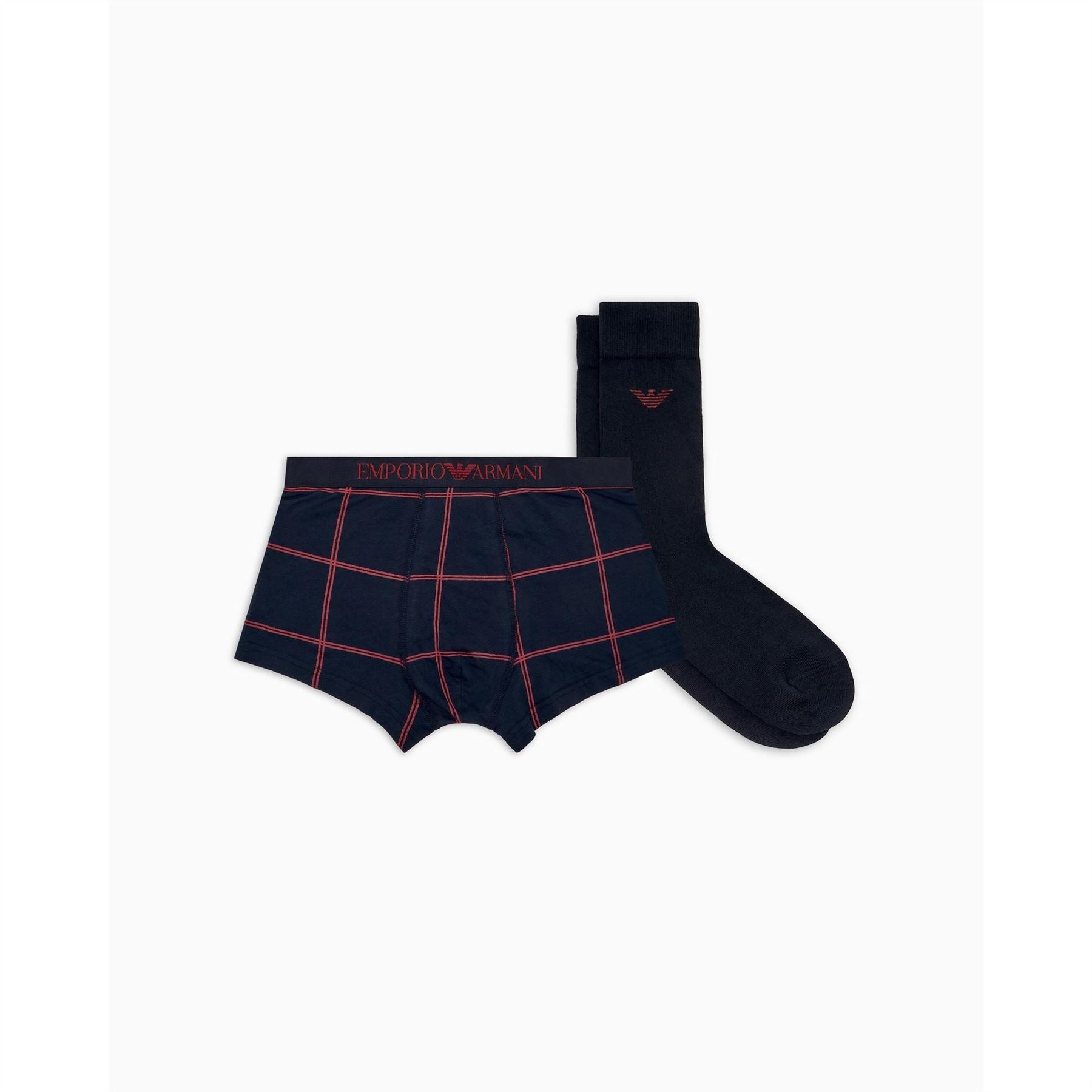 Emporio Armani Plaid Patterned Trunk with Contrast Stitch