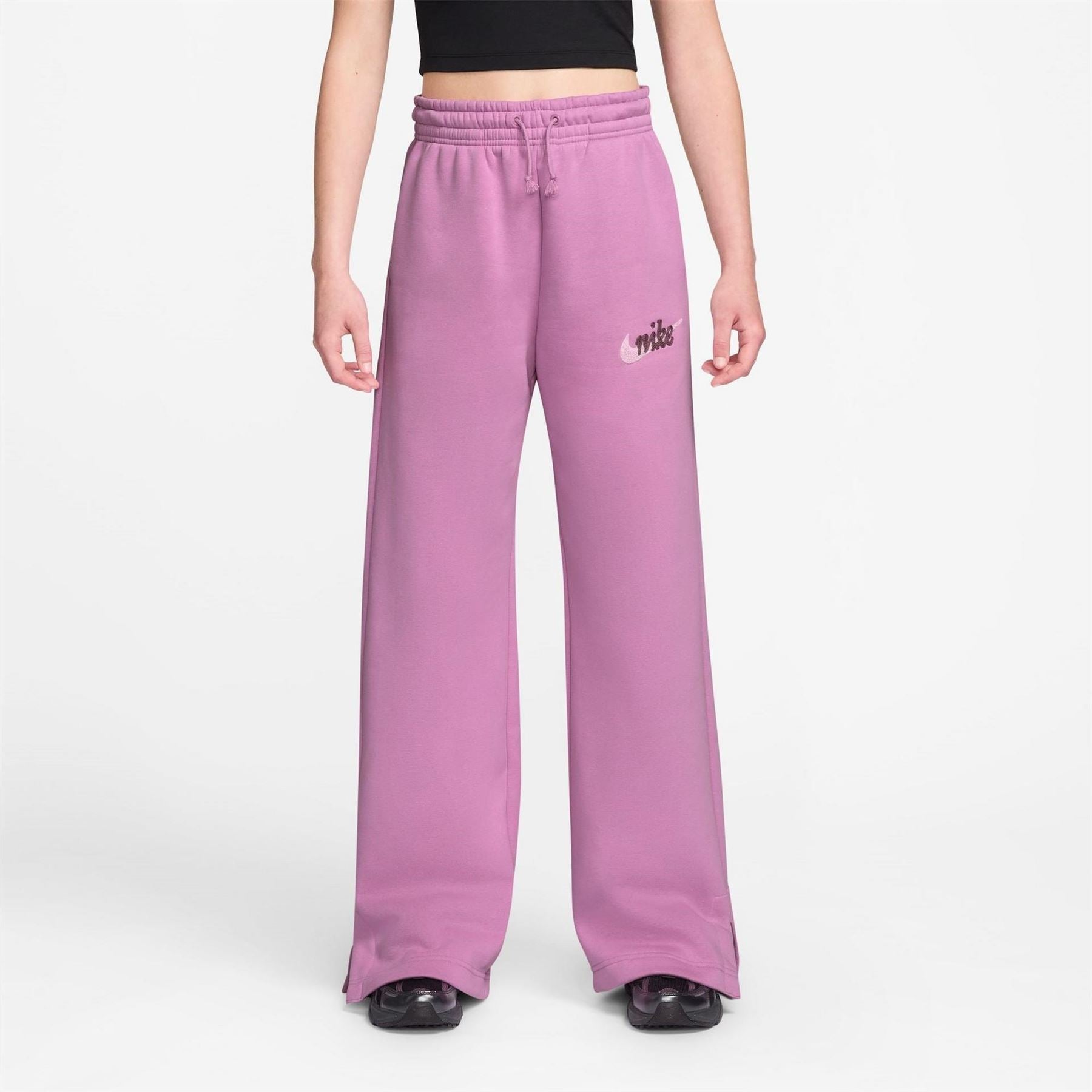 Nike Chenille Solid Patterned Wide Leg Sweatpants