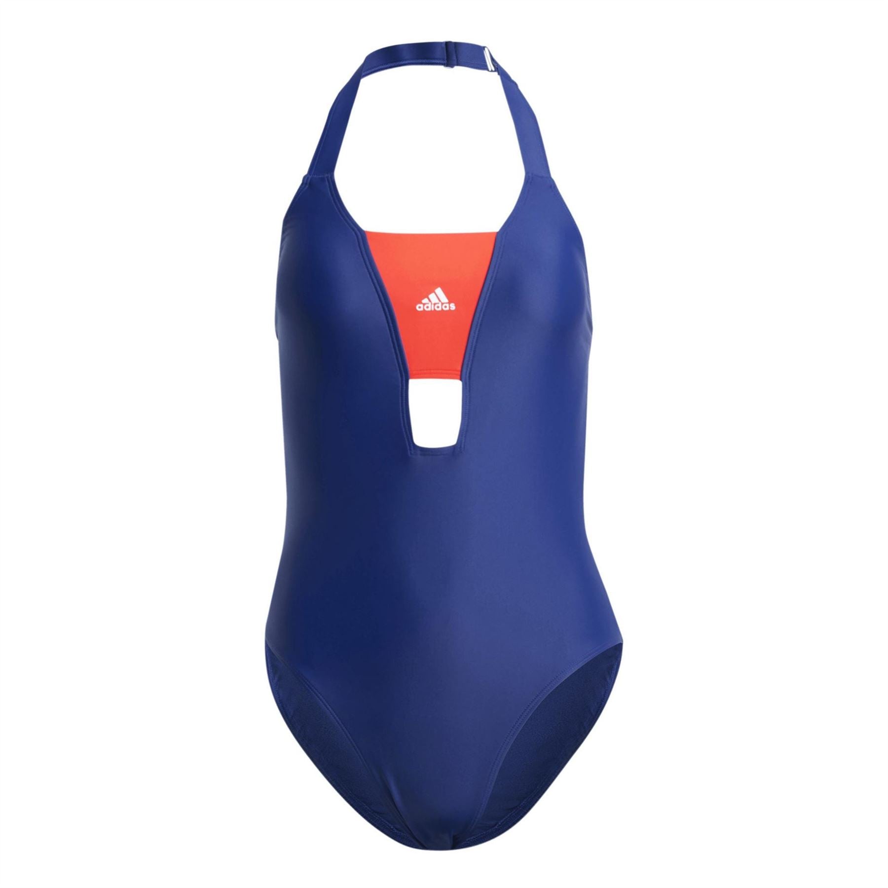 adidas Color Block Halter Neck One Piece Swimsuit