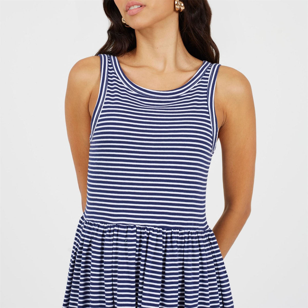 Brave Soul Scoop Neck Sleeveless Midi A-Line Dress