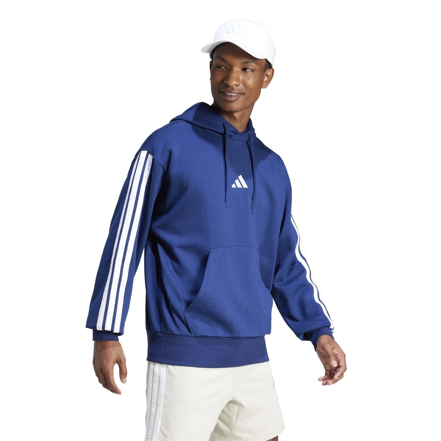 adidas Mens Fleece 3 Stripes Hoodie