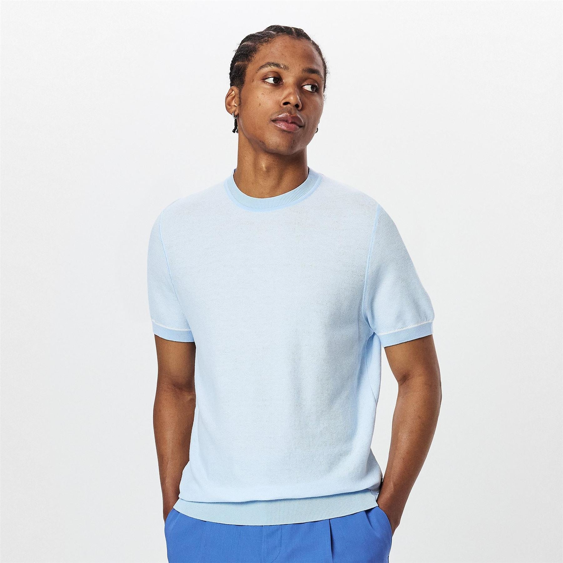 Boss Regular Fit Crew Neck Short Sleeve Sweater