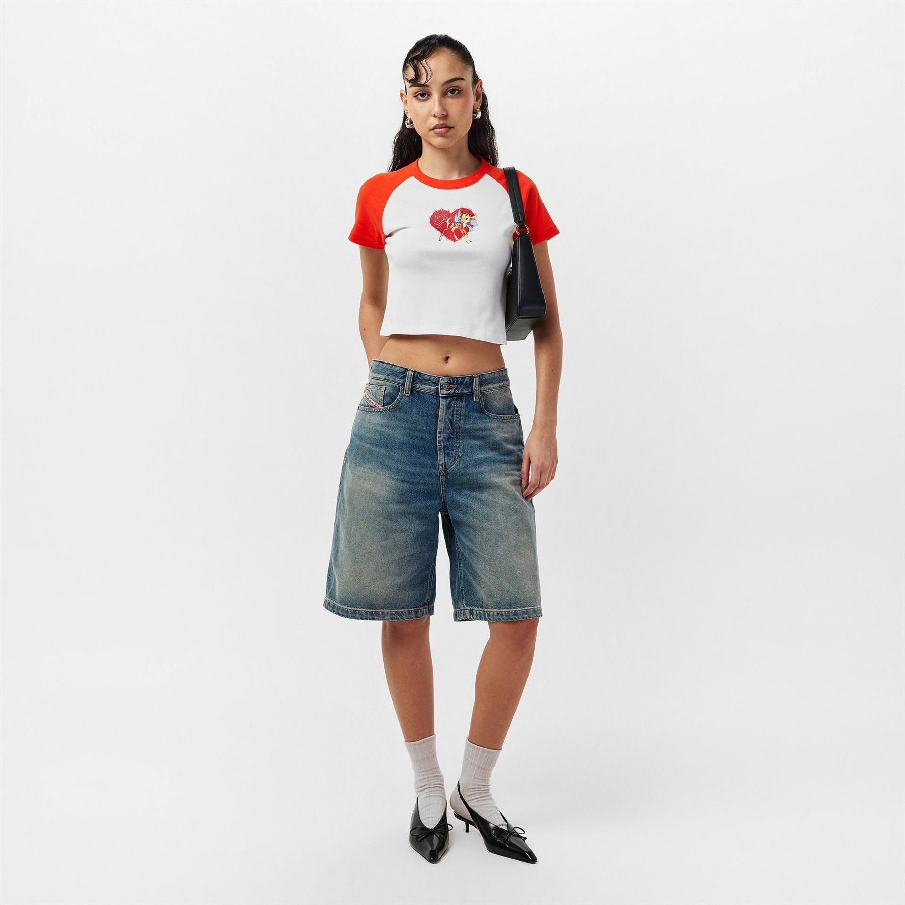 Hugo Cropped Crew Neck Relaxed Fit T-Shirt