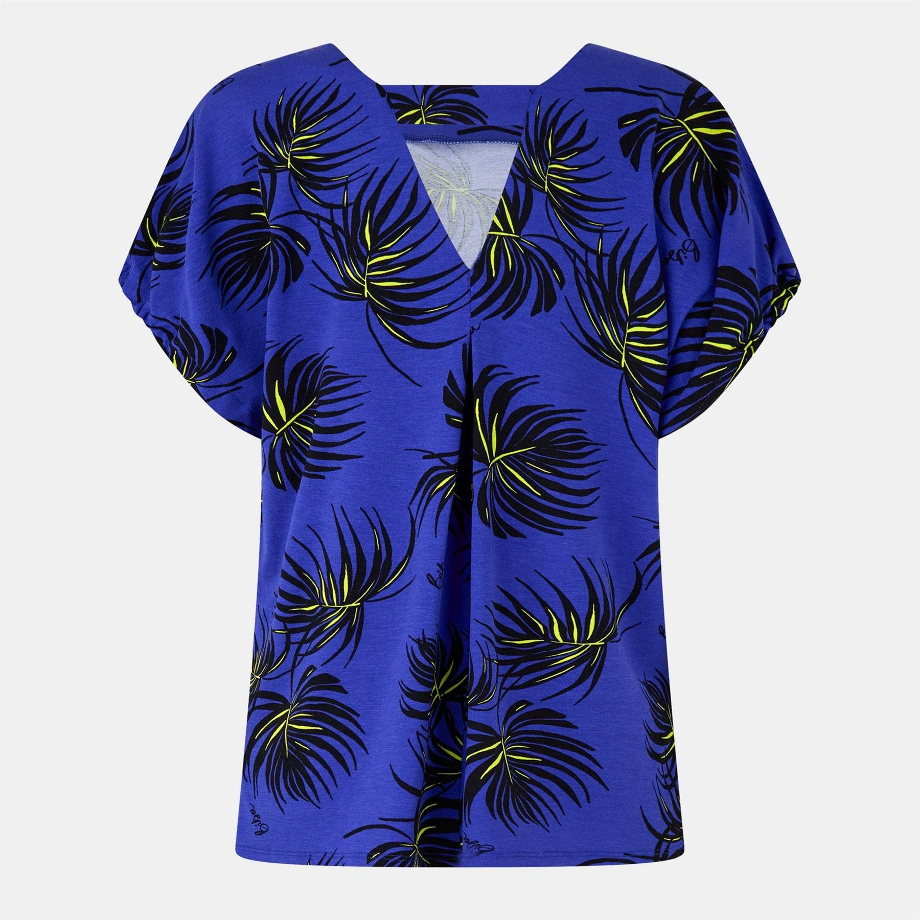 Biba Relaxed Fit V-Neck Short Sleeve Blouse