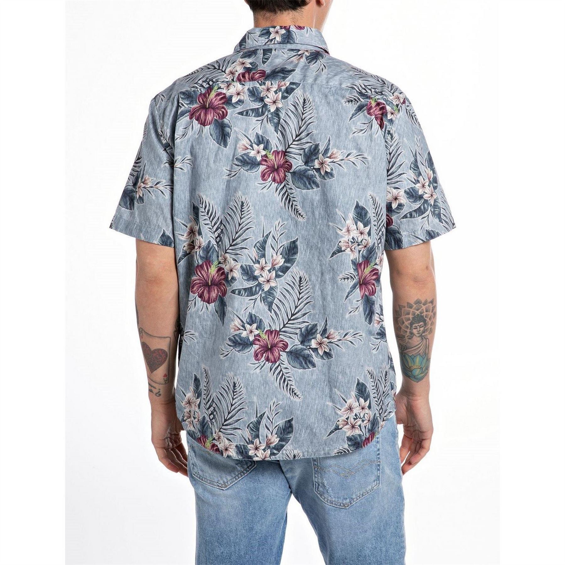 Replay Floral Print Short Sleeve Patterned Shirt