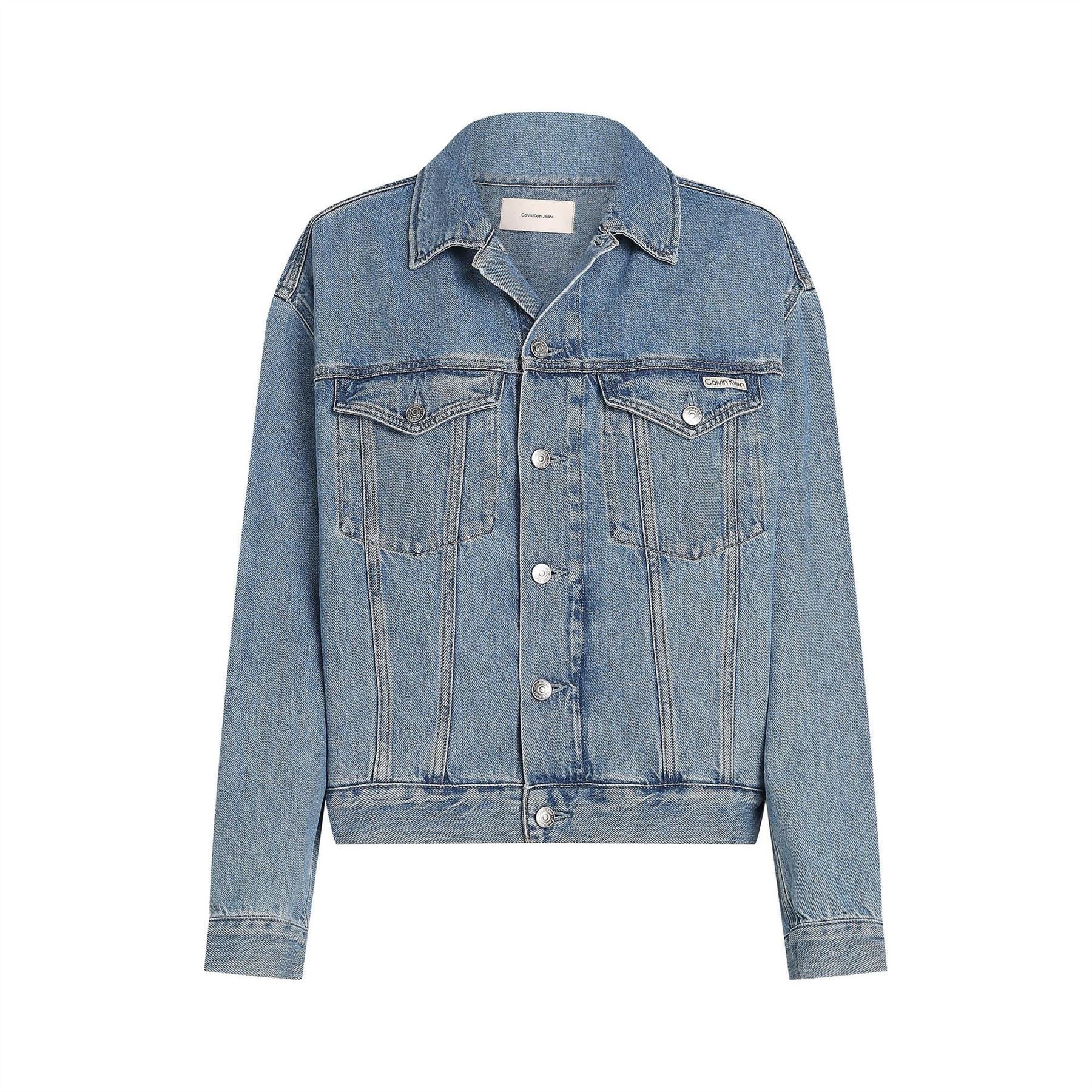 Calvin Klein Jeans Solid Patterned Denim Jacket