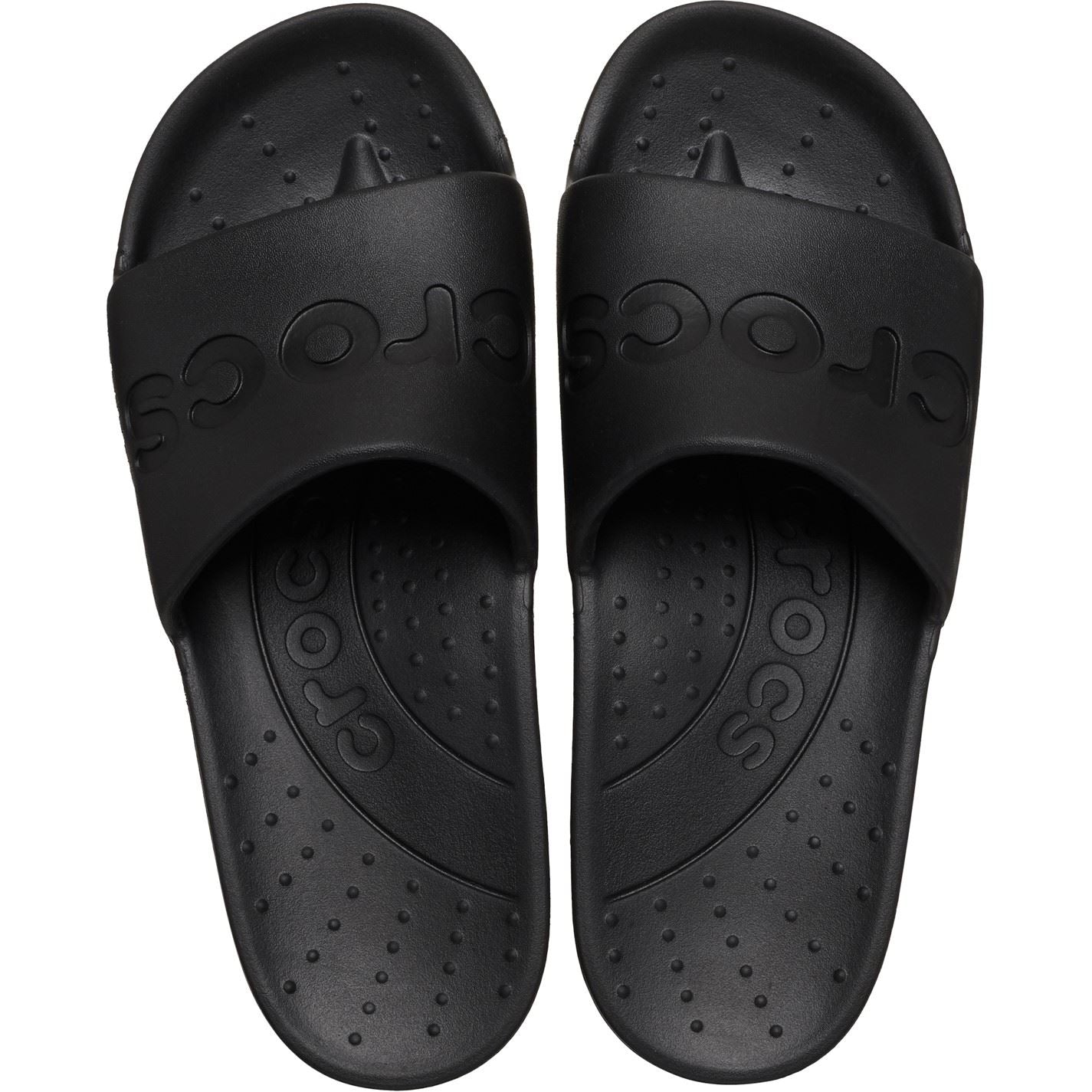 Crocs Logo Print Open Toe Flat Heel Slides