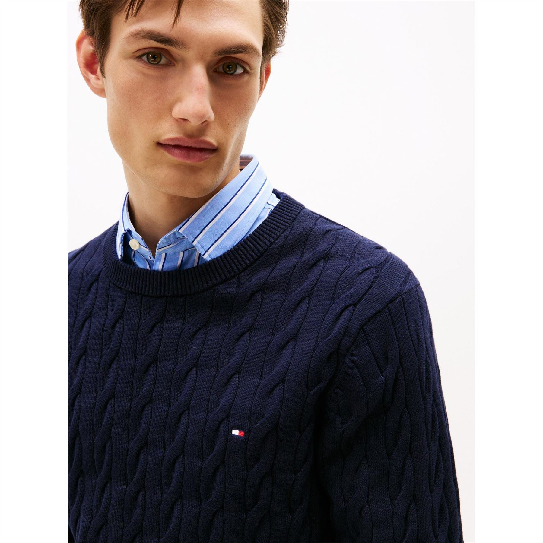 Tommy Hilfiger Hilfiger Classic Cotton Cable Crew Neck