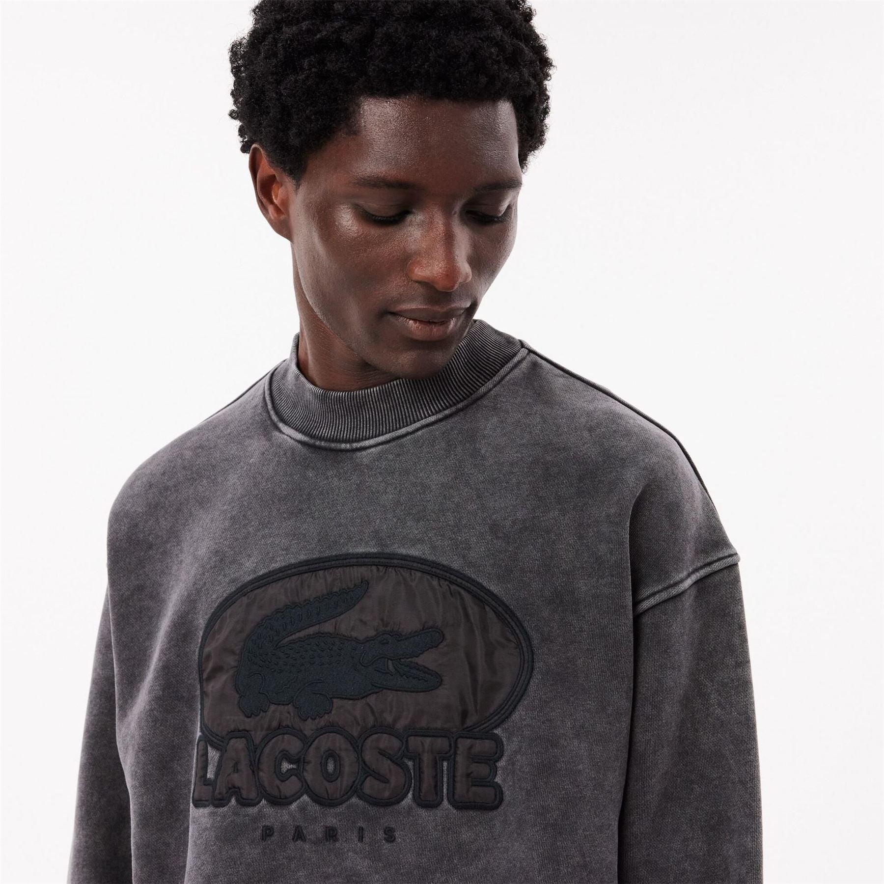 Lacoste Embroidered Crew Neck Drop Shoulder Sweatshirt