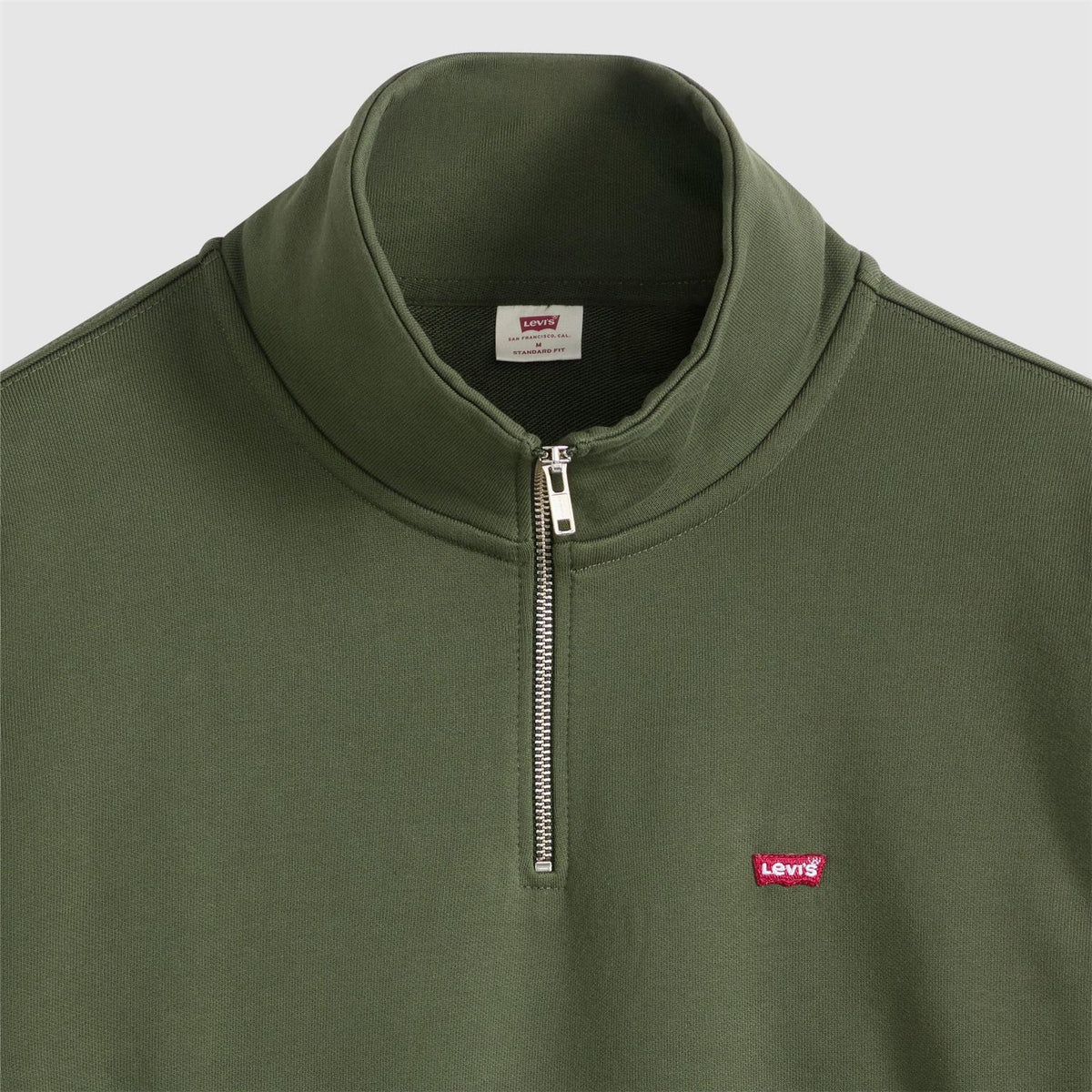 Levis Housemark Zip Neck High Collar Long Sleeve Sweatshirt