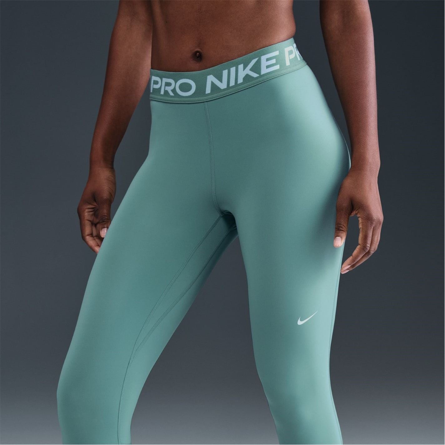 Nike Womens Pro Mid Rise Mesh Panelled Leggings